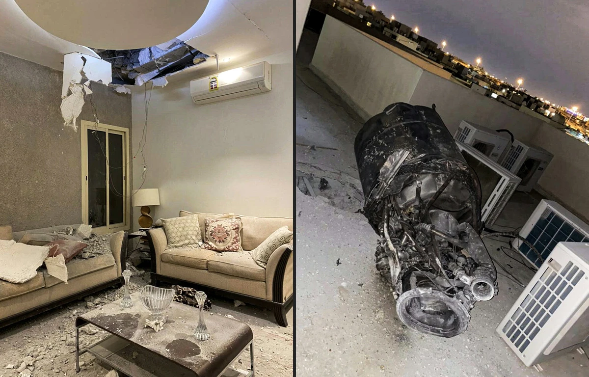 Missile debris after an attack on Riyadh last week blamed on the Houthis. (SPA)