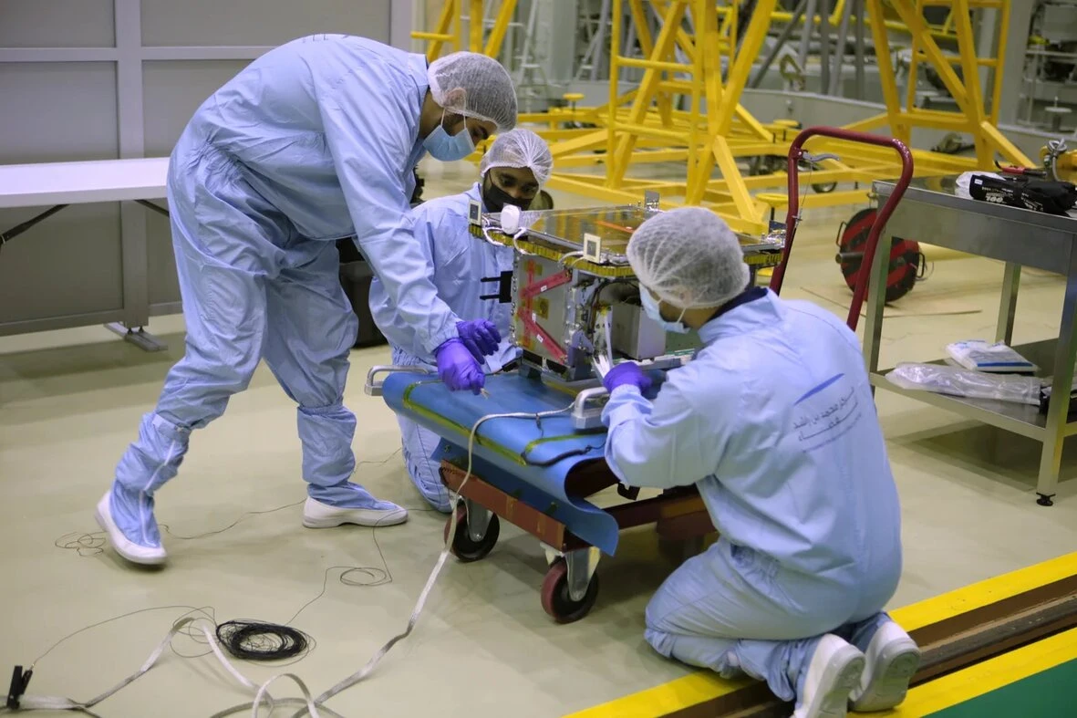The satellite will be launched on March 20 from the Baikonur Cosmodrome in Kazakhstan. (Dubai Media Office)