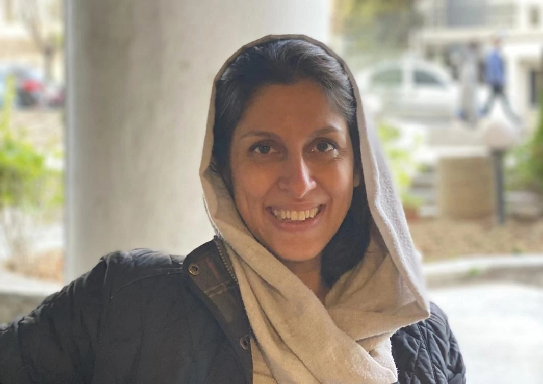 British-Iranian aid worker, Nazanin Zaghari-Ratcliffe, poses for a photo after she was released from house arrest in Tehran, Iran, Sunday, March 7, 2021. (AP)