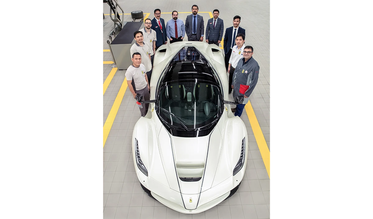 Team members of Fast Auto Technic, the exclusive dealership for Ferrari in Saudi Arabia since 1998.