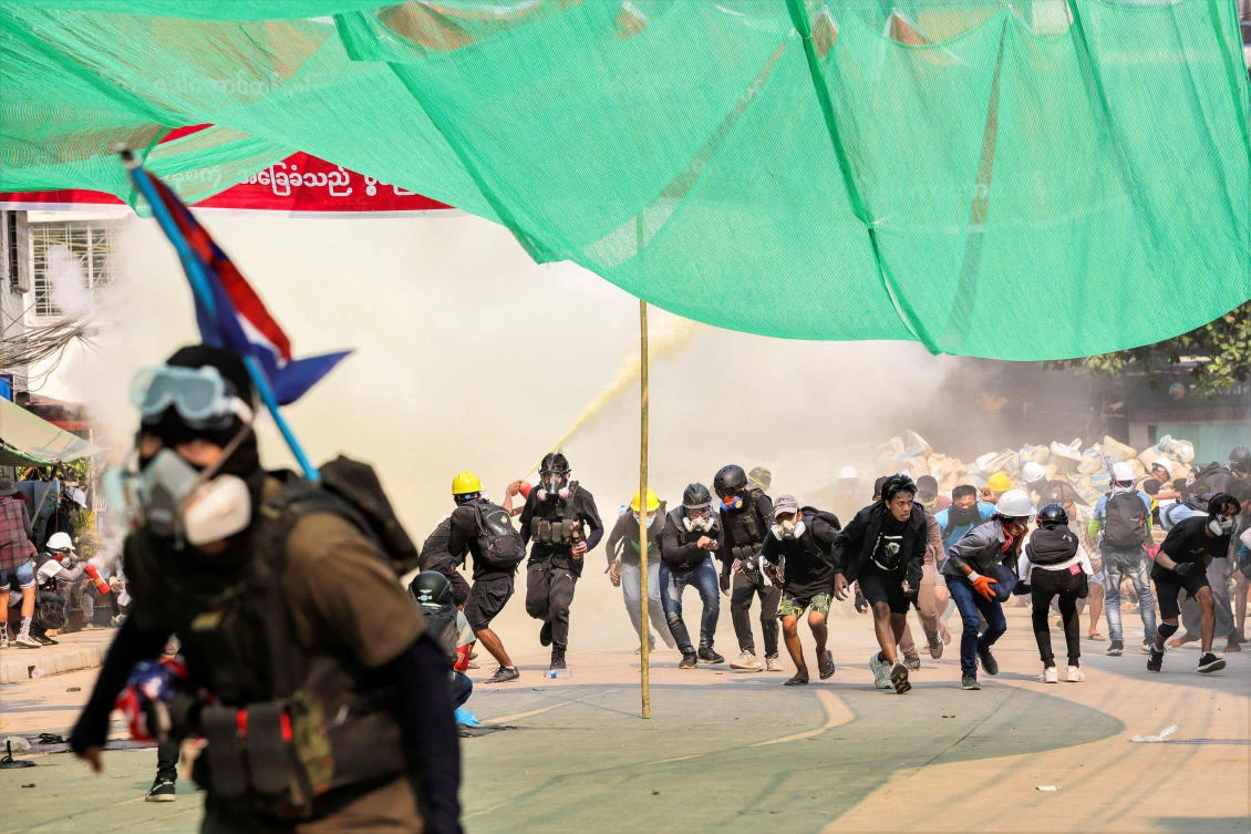 The death toll has risen to 237 since the Myanmar military seized control on February 1, rights groups say. (Reuters)