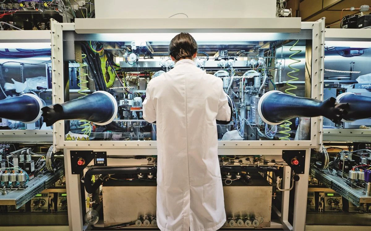 A SABIC technician at work. The plastics sector helped lift Saudi exports in January. (Supplied)