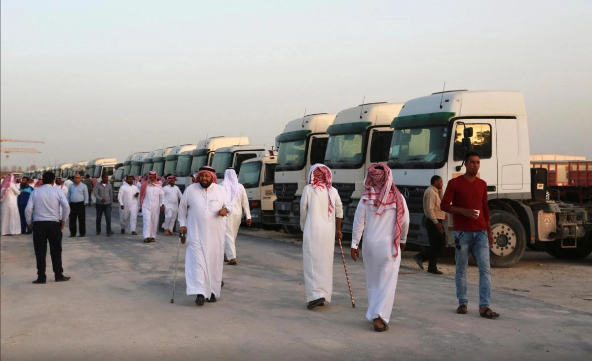 Trucks to be auctioned in Dammam in March, 2018. (Reuters)