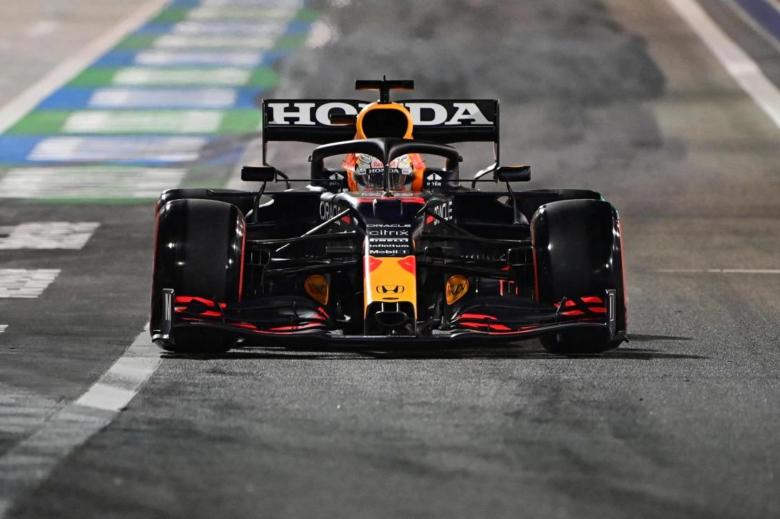 Red Bull's Dutch driver Max Verstappen drives during the qualifying session on the eve of the Bahrain Formula One Grand Prix at the Bahrain International Circuit in the city of Sakhir on March 27, 2021. (AFP)