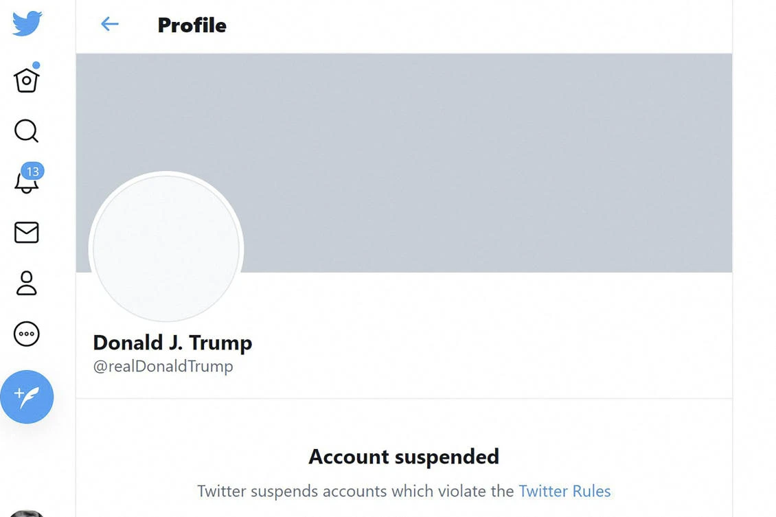 Twitter said it has permanently suspended President Donald Trump's account, citing the risk of further violence following the assault on the US Capitol by his supporters. (File/AFP)