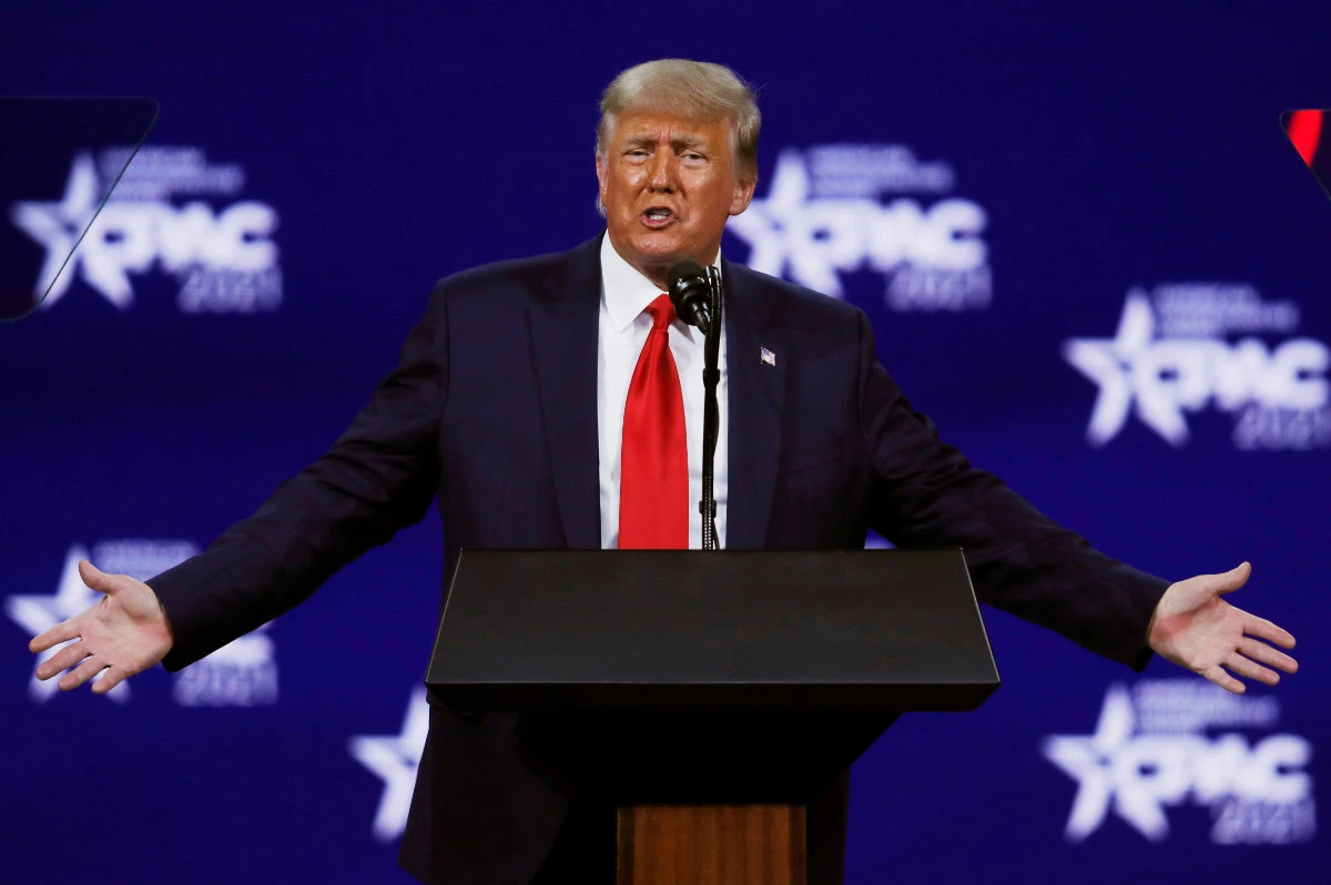 Former US President Donald Trump speaks at the Conservative Political Action Conference (CPAC) in Orlando, Florida, on February 28, 2021. (REUTERS/Joe Skipper)