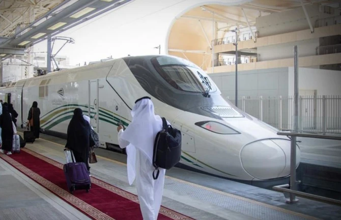 Saudi Arabia’s Haramain High Speed Railway (HHR) resumed operation on Wednesday after being out of operation for more than a year due to the COVID-19 pandemic. (Photo courtesy: Haramain Railway)