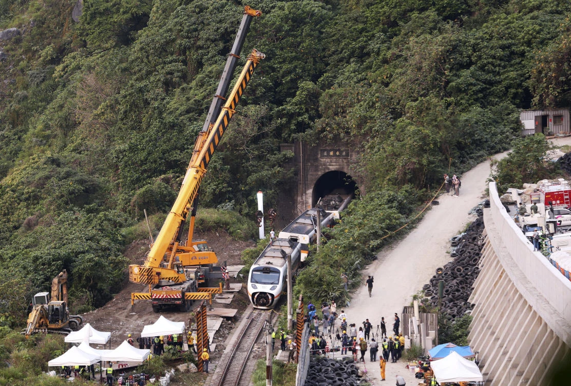 The collision was the worst rail disaster since a train caught fire in 1948 in suburban Taipei, killing 64 people. (AP)