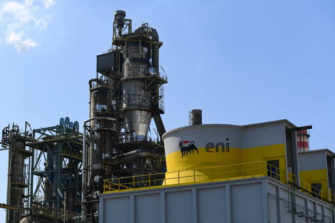 The Sannazzaro refinery of Italian multinational oil and gas company Eni. Eni will stop its hydrocarbon activities in Tunisia to focus on clean energy. (AFP)