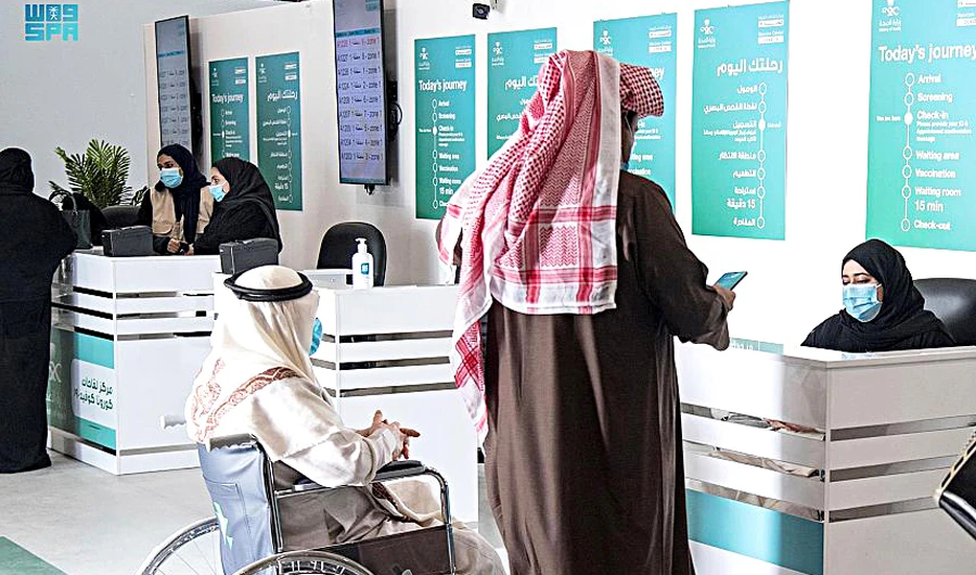 A total of 56,906 PCR tests were conducted until Monday, pushing the total to more than 15.4 million. (SPA)