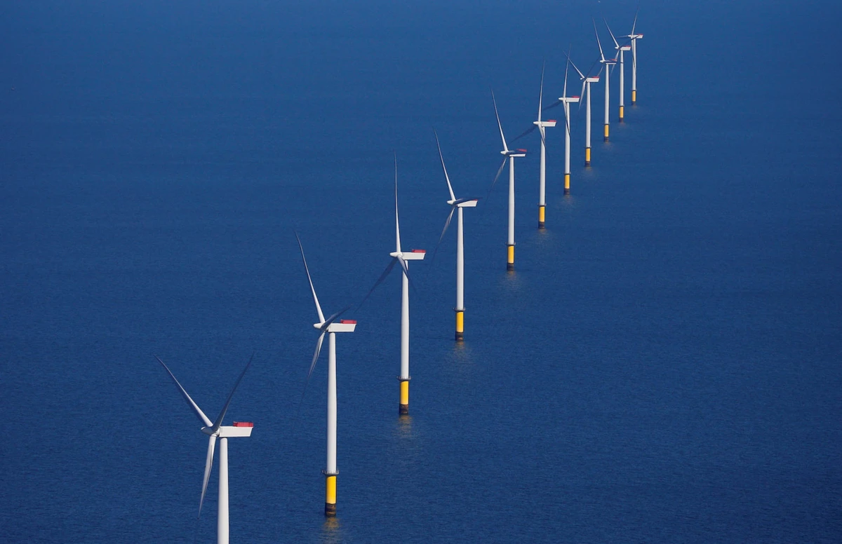 General view of the Walney Extension offshore wind farm operated by Orsted off the coast of Blackpool, Britain. (REUTERS/File Photo)