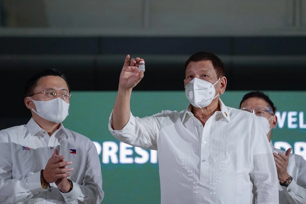 Duterte’s former aide-turned-Senator Christopher Go also announced that the president had tested negative in his latest swab test last week. (AFP/File Photo)
