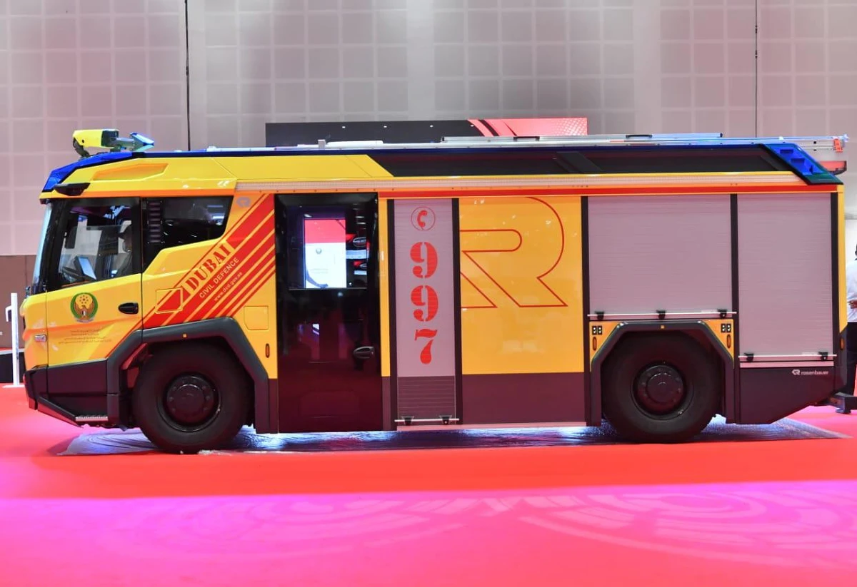 The vehicle, which has a carrying capacity for six firefighting personnel, can handle all types of fires. (Twitter: @DCDDubai)