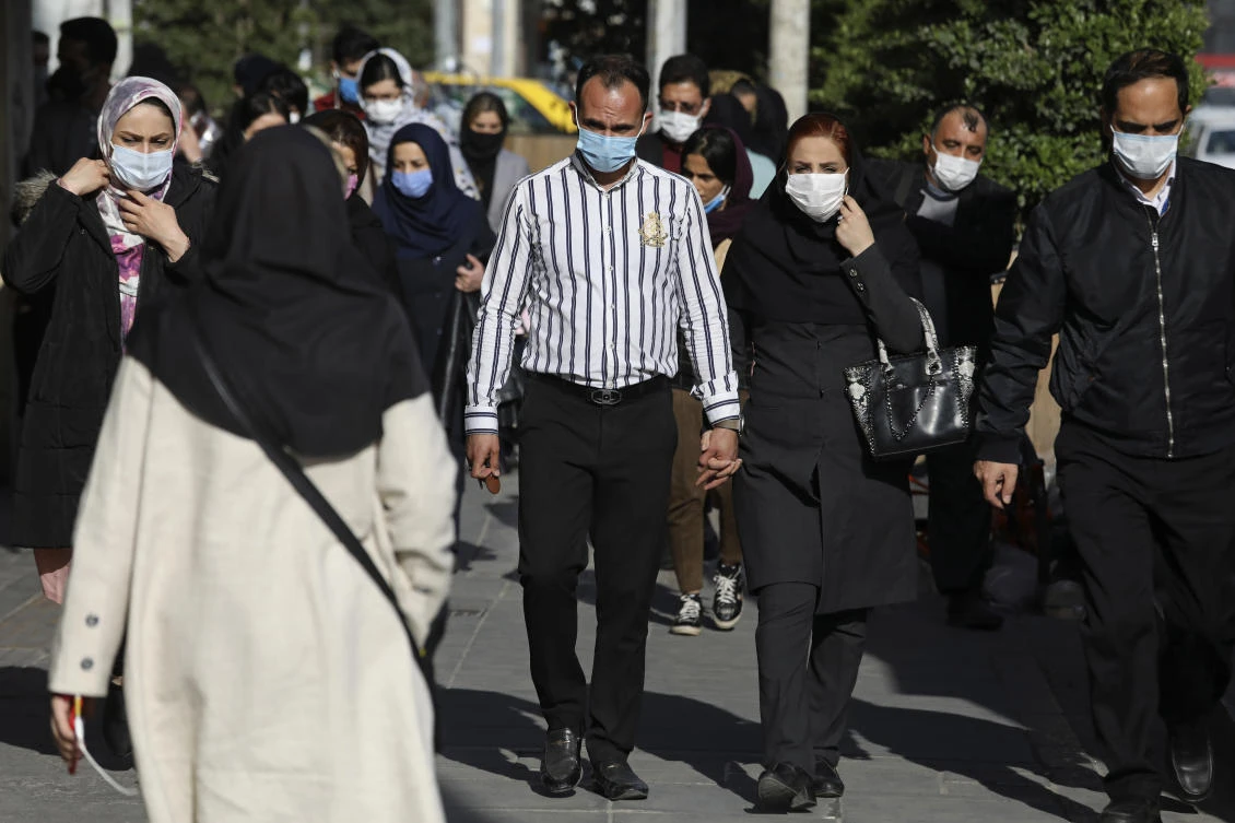 Iran’s coronavirus cases have surpassed 2 million with a new daily average of over 20,000 infections over the past week. (AP)