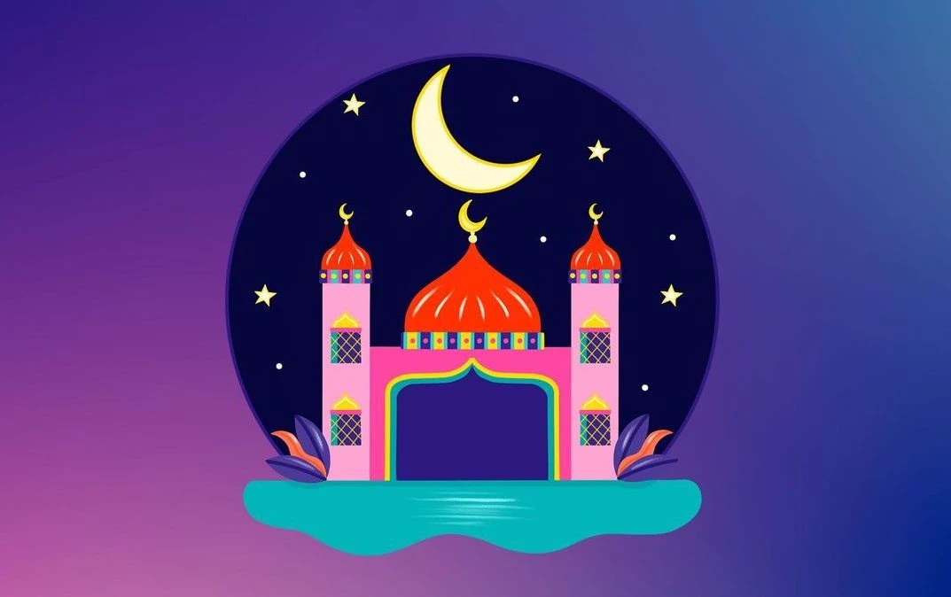 The first sticker is an illustration of a mosque against the backdrop of star and a crescent. (Instagram)