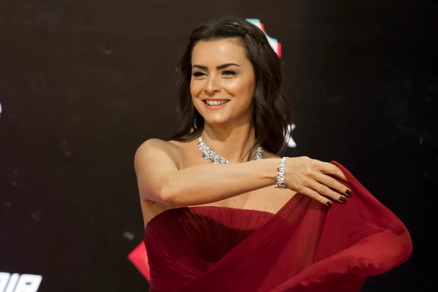 Lebanese actress Nour poses on the red carpet at the opening ceremony of the 41st edition of Cairo International Film Festival (CIFF). AFP