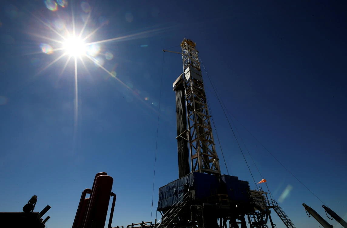 A drilling rig is seen at Vaca Muerta shale oil and gas drilling, in the Patagonian province of Neuquen. (Reuters)