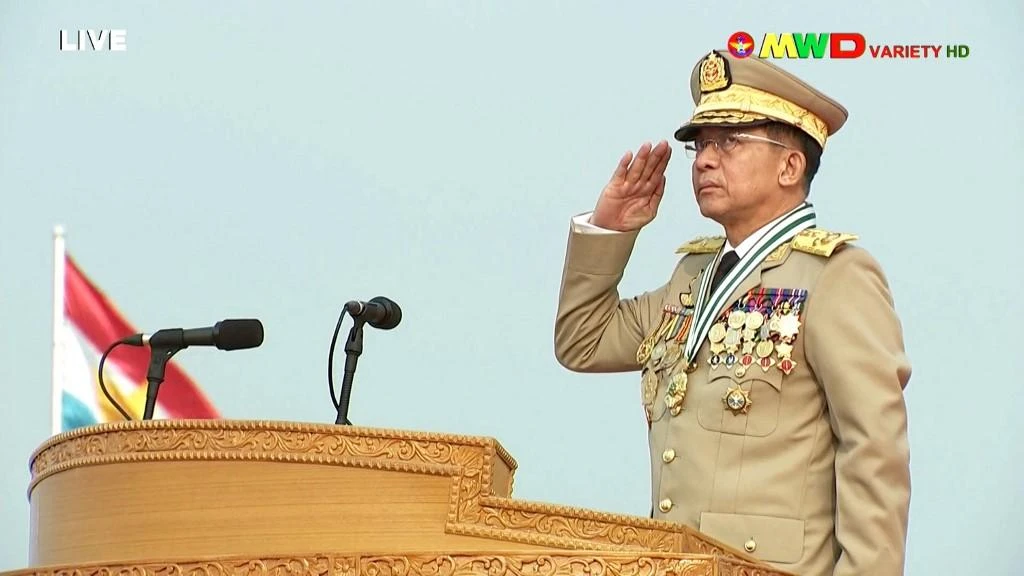 Myanmar’s junta leader General Min Aung Hlaing will attend a special meeting of Southeast Asian leaders next week. (AFP)