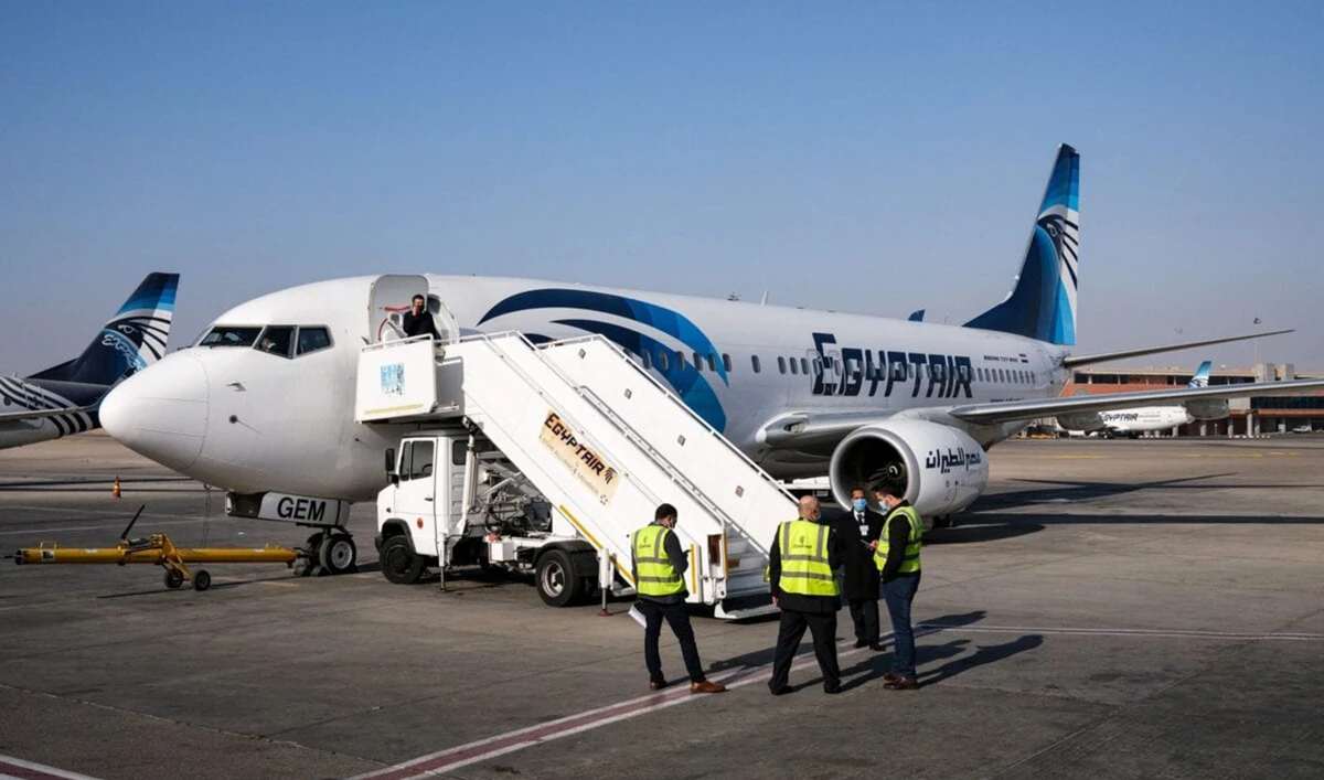 An Egypt Air Boeing 737 aircraft on the tarmac at Cairo International Airport. (AFP)