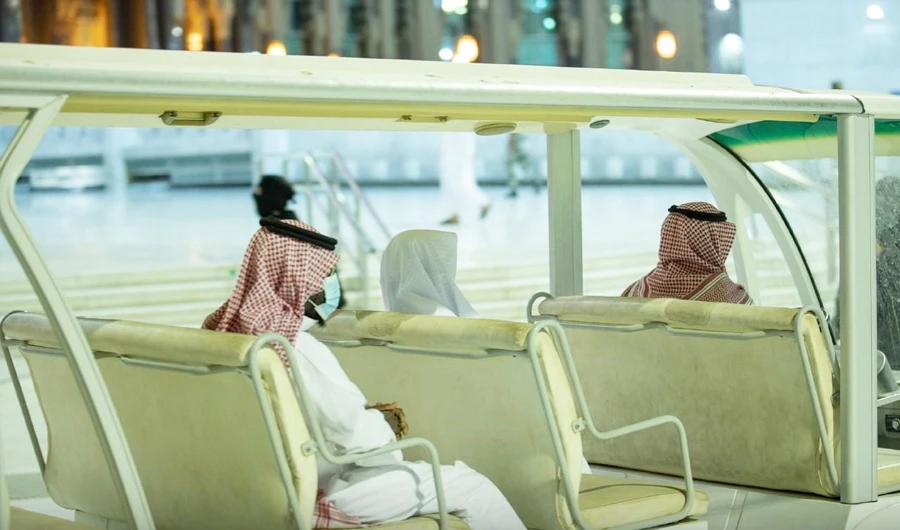 The Presidency of the Two Holy Mosques has launched a new initiative to transport the elderly and people with disabilities using golf carts within the Grand Mosque in Makkah. (SPA)