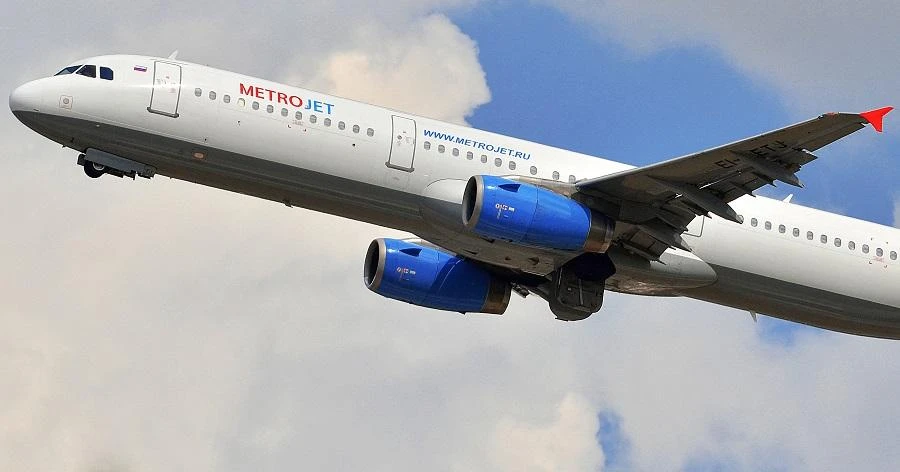 A picture taken on August 8, 2014 in Russia, shows a Russian Airbus 321 of Kogalymavia (Metrojet) plane hull No EI-ETJ. (File/AFP)