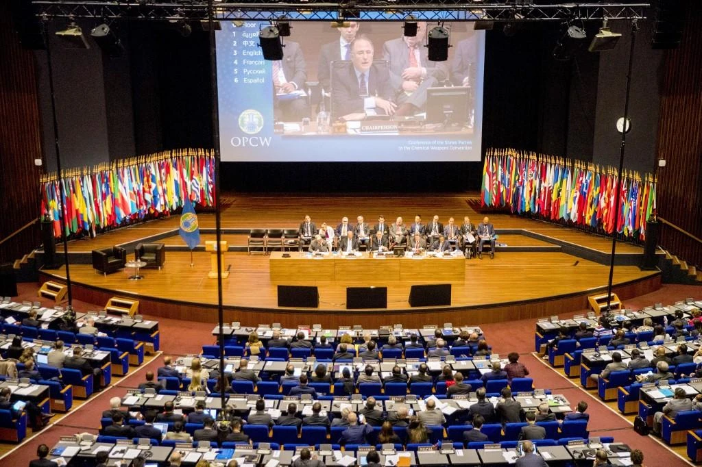 Overview of the opening of an extraordinary session of member-states of the Organization for the Prohibition of Chemical Weapons (OPCW) at The Hague, on June 26, 2018. (File/AFP)