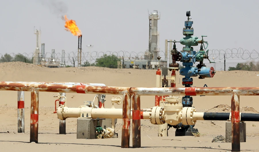 A view of the Safer oil refinery in Marib, Yemen September 30, 2020. Picture taken September 30, 2020. (REUTERS)
