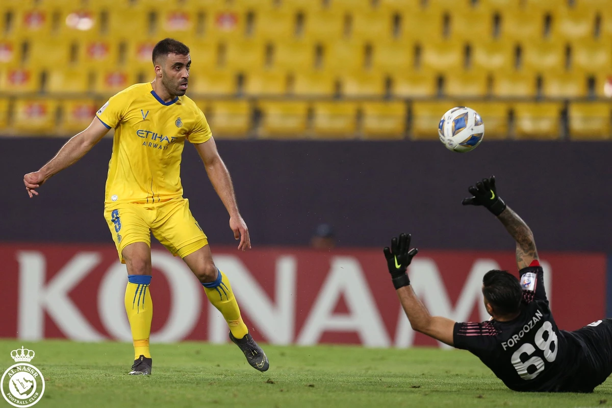 The match was a personal triumph for Abderrazak Hamdallah, above. (Twitter: @AlNassrFC_EN)