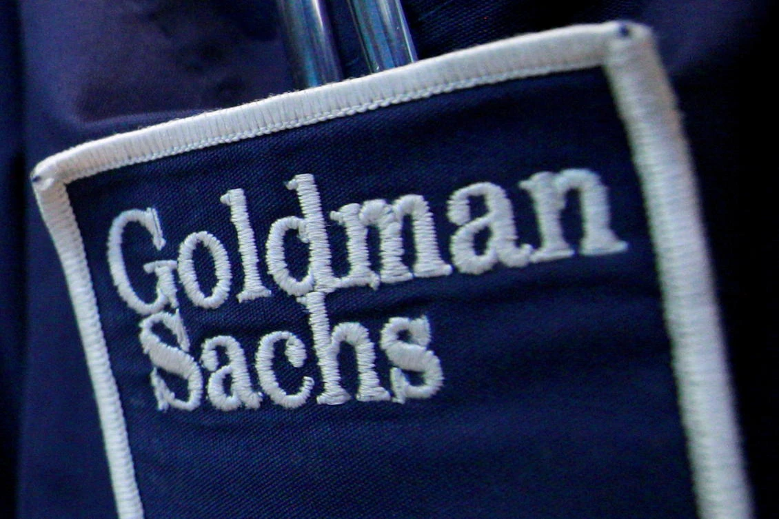 The logo of Goldman Sachs is seen on the clothing of a trader on the floor of the New York Stock Exchange. (Reuters)
