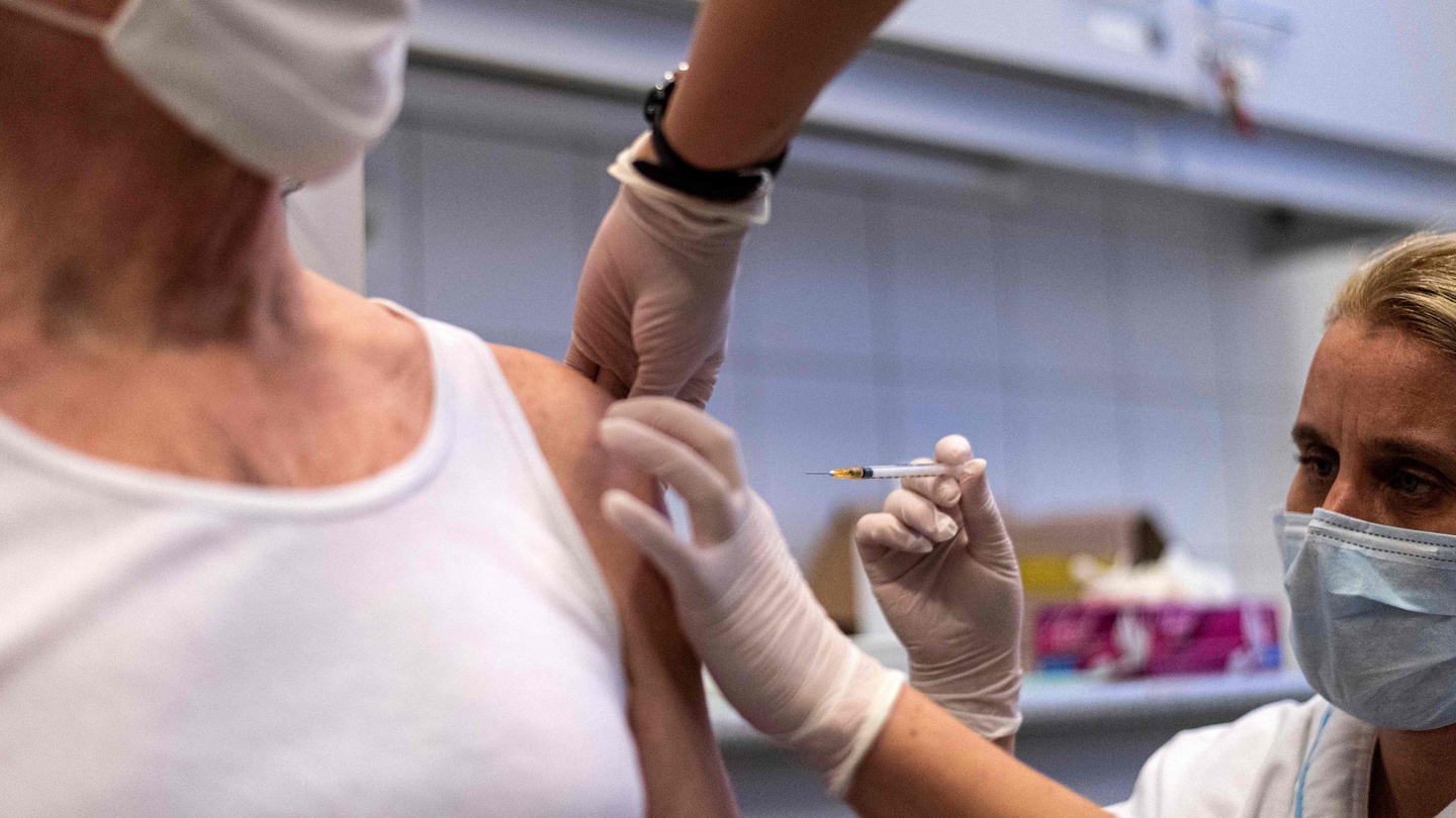 A man receives a first dose of Russia’s Sputnik V vaccine against Covid-19 in the Medical Center of the Hungarian Armed Forces in Budapest. (Getty images)