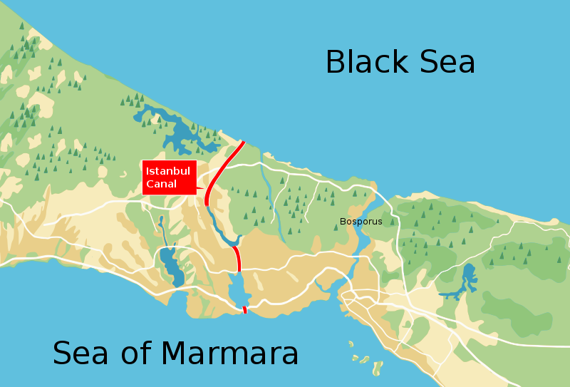 Illustration map of the Istanbul Canal project. (Wikimedia Commons)