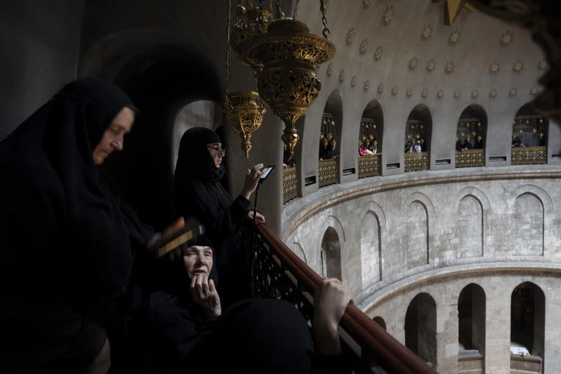 Crowds gather for Holy Fire ceremony at Jerusalem’s Holy Sepulchre