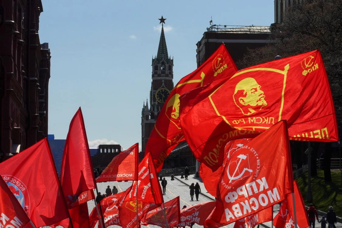 Labor Day in Moscow. Russia boosted oil output last month following the latest deal by OPEC+ producers. (AP)