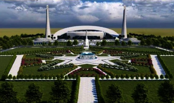 The proposed design of the mosque that Saudi Arabia will build in Islamabad. (International Islamic University, Islamabad)