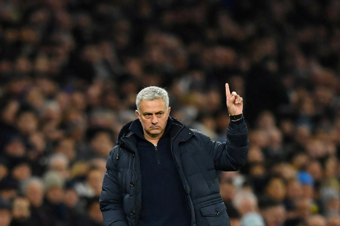 Tottenham Hotspur manager Jose Mourinho in a Premier League encounter with Norwich City at Tottenham Hotspur Stadium, London, Britain, January 22, 2020. (Reuters)