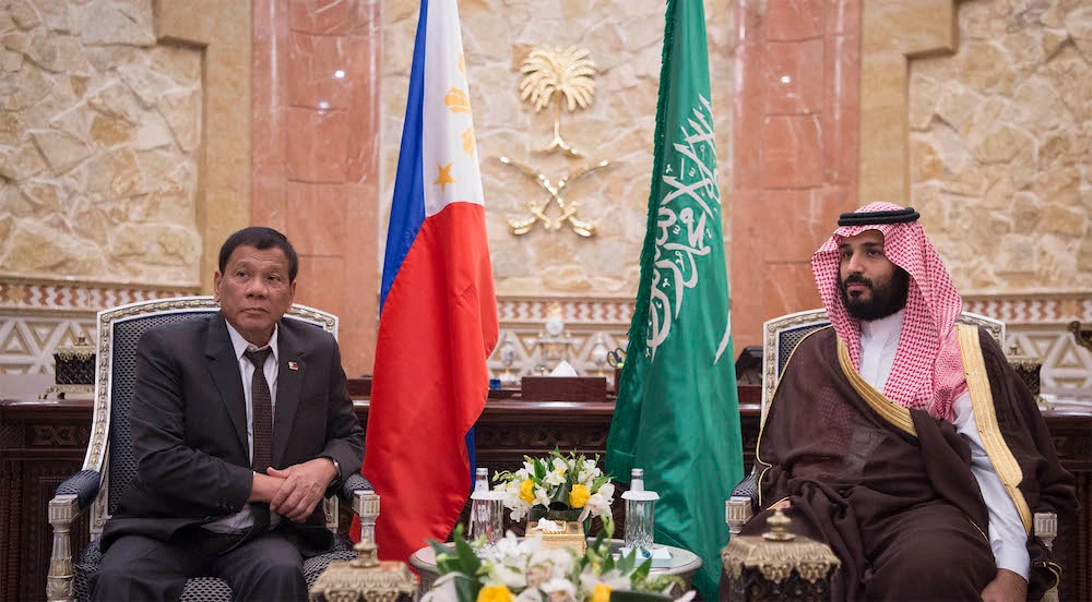 Saudi Arabia’s Crown Prince Mohammed bin Salman meets with Philippines President Rodrigo Duterte in the capital Riyadh. (File/AFP)