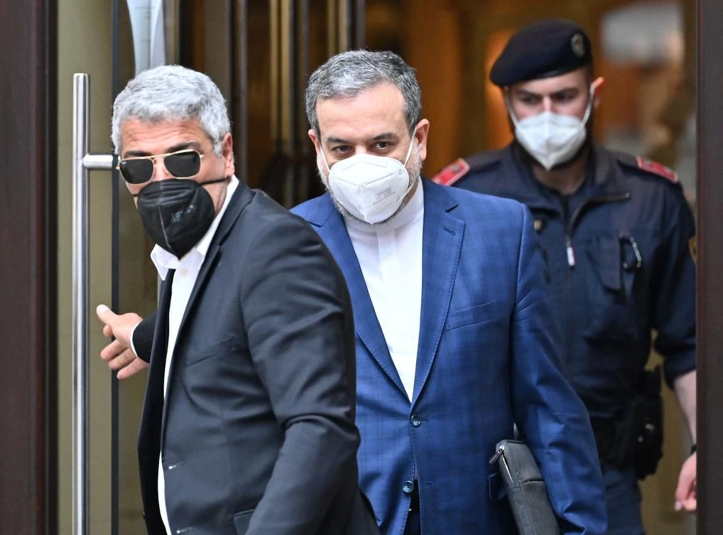 Abbas Araghchi political deputy of Iranian Ministry of Foreign Affairs leaves the closed-door nuclear talks in Vienna on Friday. (AFP)