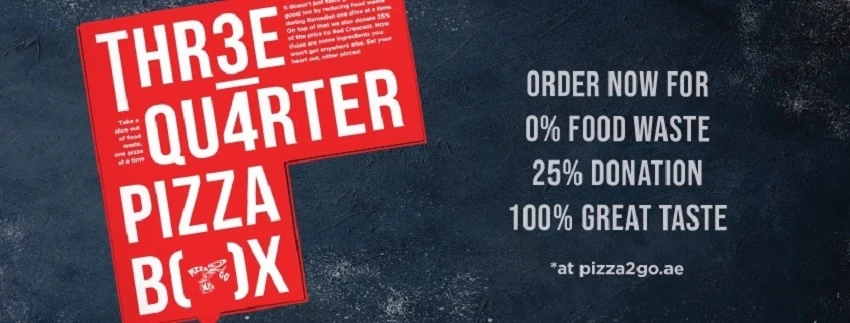 Dubai-based Pizza2Go has launched its three-quarter pizza box. (Courtesy Pizza2Go)