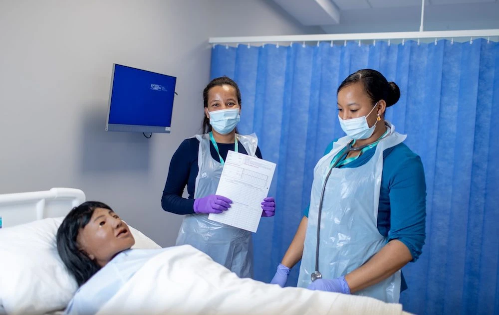 Refugee nurses using the simultation suite at Liverpool John Moores University as part of a new support programme to get them into NHS work. (Liverpool John Moores University)