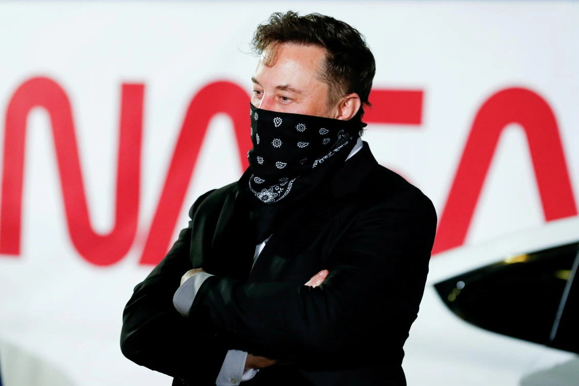SpaceX founder Elon Musk arrives ahead of the launch of the SpaceX Falcon 9 rocket with the Crew Dragon capsule, in Cape Canaveral. (Reuters)