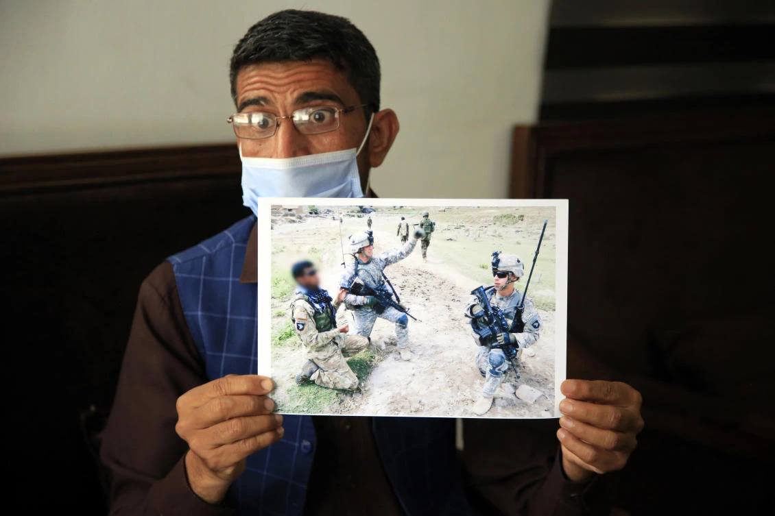 Ayazudin Hilal, a former Afghan interpreter for the Americans, was turned down when he applied for one of the scarce special visas that would allow him to relocate to the US with his family. (AP)