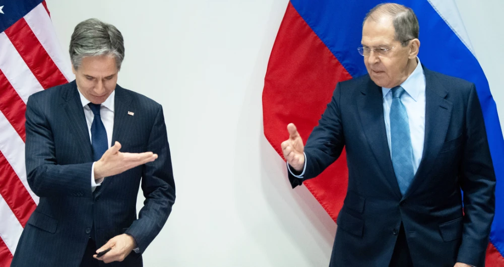 US Secretary of State Antony Blinken and Russia’s longtime Foreign Minister Sergey Lavrov. (Reuters)