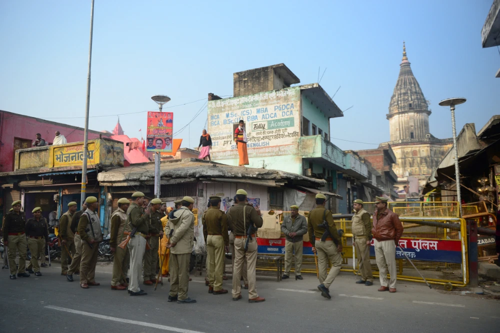 The 16th-century Babri Masjid was razed by a Hindu mob in the neighboring town of Ayodhya in 1992