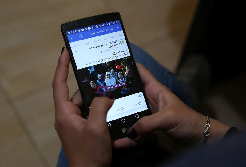 Facebook, Twitter and Instagram were all used widely by Palestinian citizens and activists to share information on evictions from the East Jerusalem neighborhood of Sheikh Jarrah. (Reuters/File Photo)