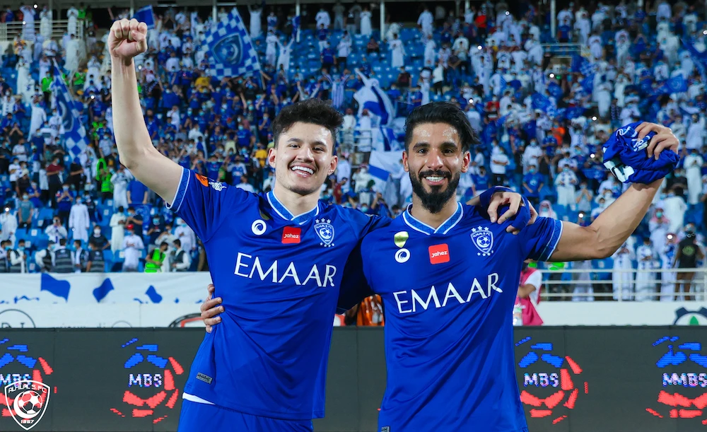 At the final whistle Al-Hilal’s players celebrated wildly with the hundreds of supporters in the King Abdullah Sports City Stadium. (Al-Hilal FC)