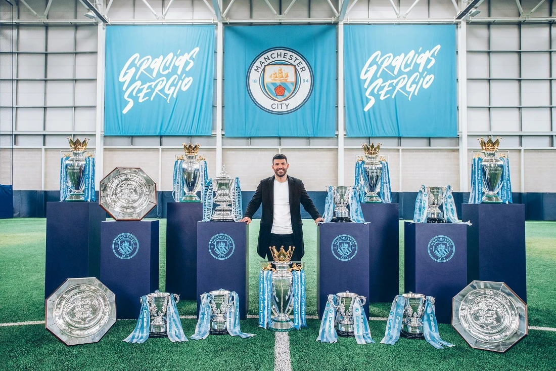 Sergio Aguero leaves Manchester City as the club's most decorated player. (Manchester City Football Club)