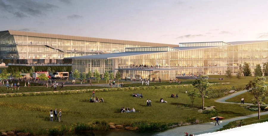 The 218,000 square foot office building was completed this year and is fully leased to CoverMyMeds. (Supplied)