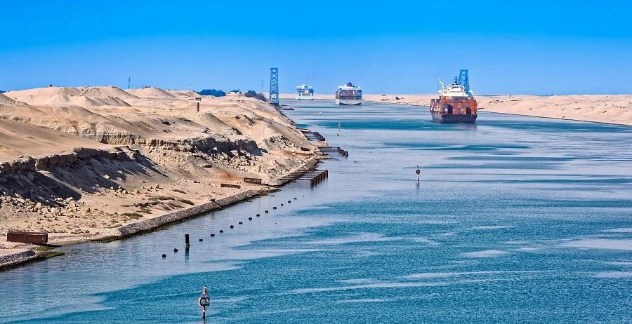 The Ever Given, one of the world’s largest container ships, became jammed across the canal in high winds on March 23, halting traffic in both directions and disrupting global trade. (File/Shutterstock)