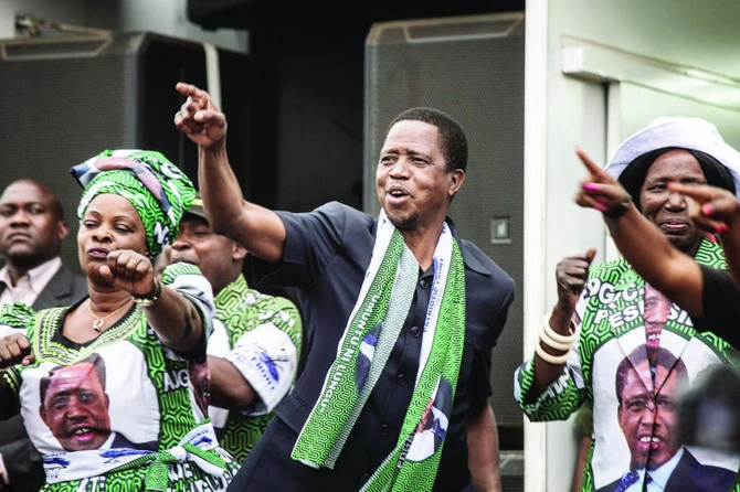 Zambian President Edward Lungu, during his presidential campaign. Lungu had fired an ex-minister in 2018 over corruption charges. A court jailed the ex-minister two years on Friday. (AFP)