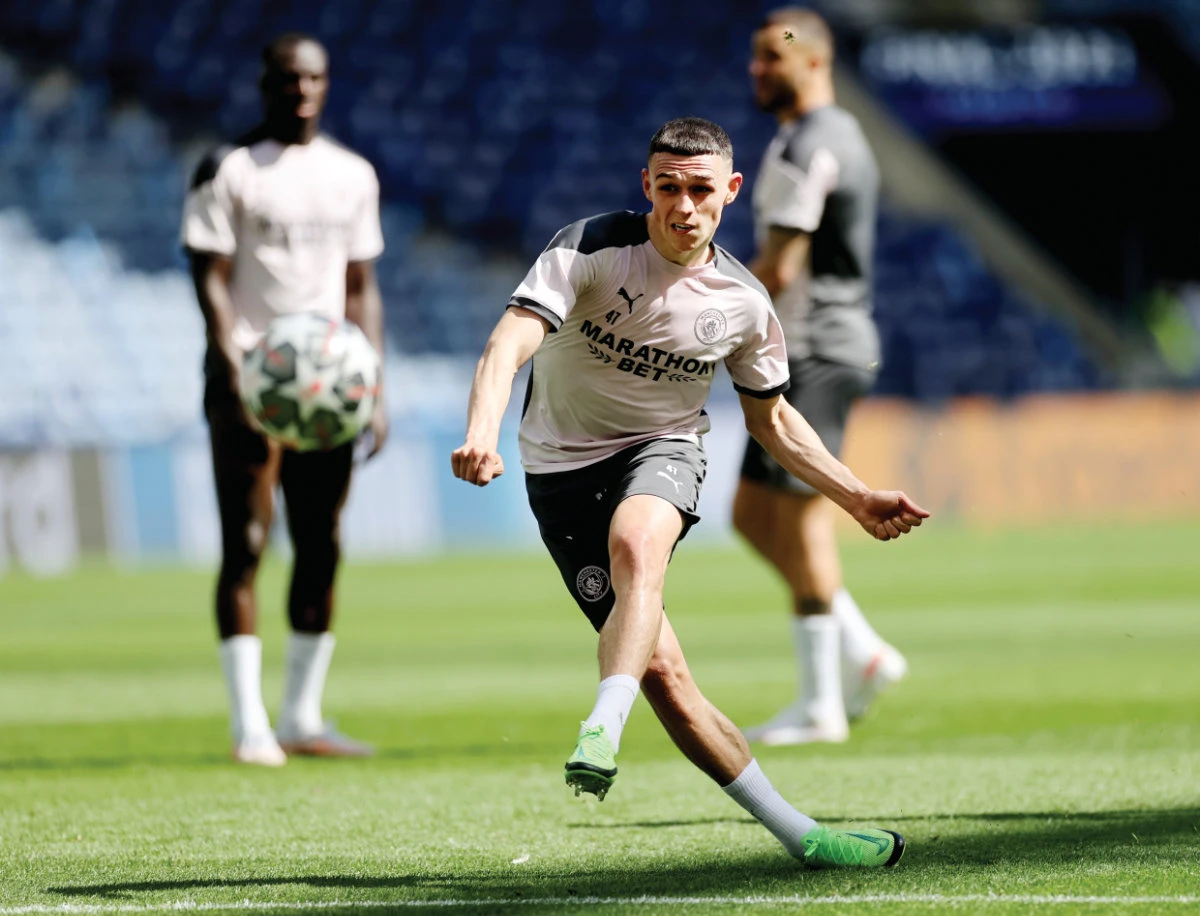 Manchester City’s Phil Foden during training ahead of Saturday’s Champions League final against Chelsea. (Reuters)